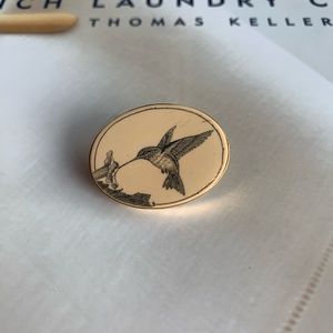 🤑🤑Rare Antique Ladies brooch Hummingbird Signed BL For BARLOW